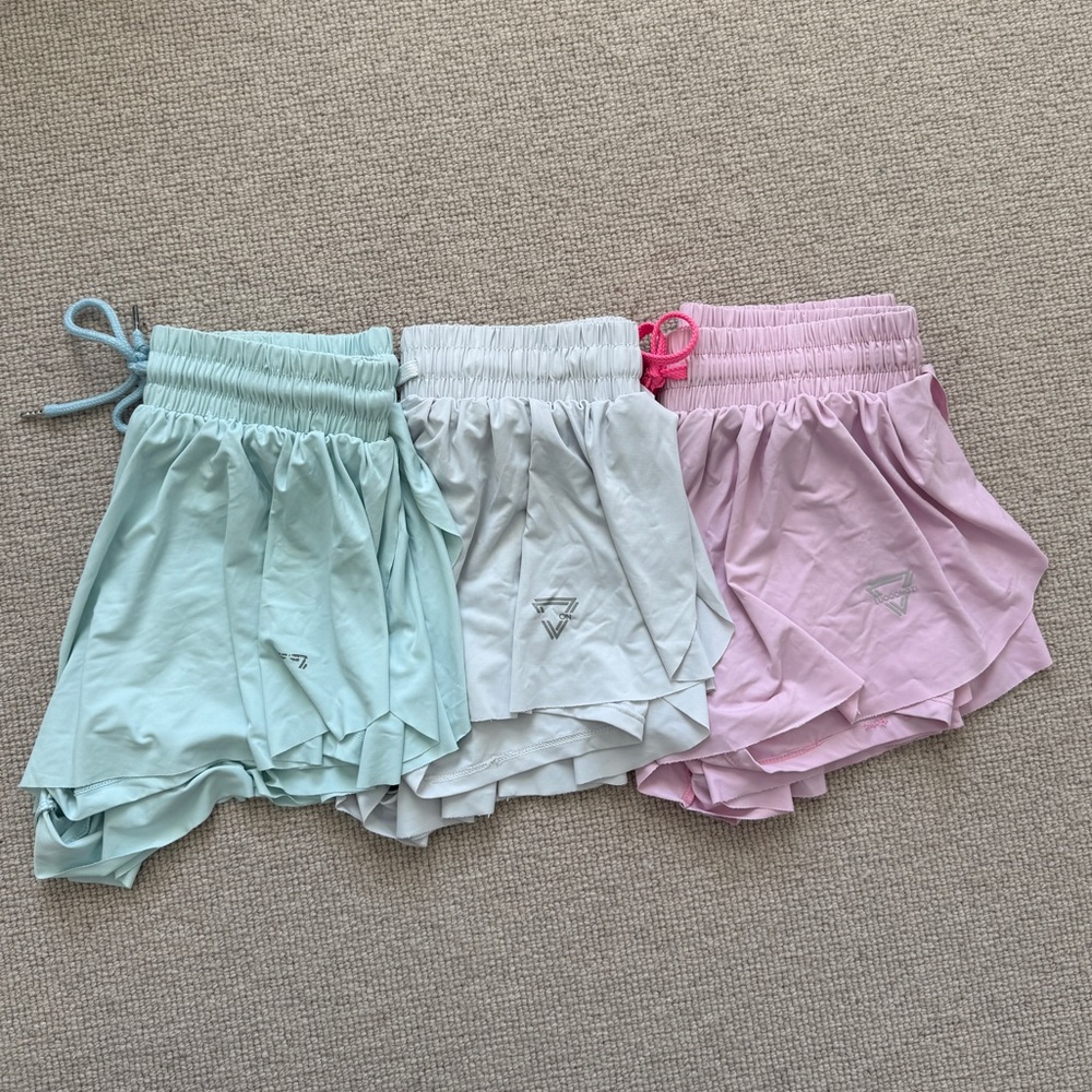 3 pack Keiki Kona 2-in-1 Flowy Fitness Shorts